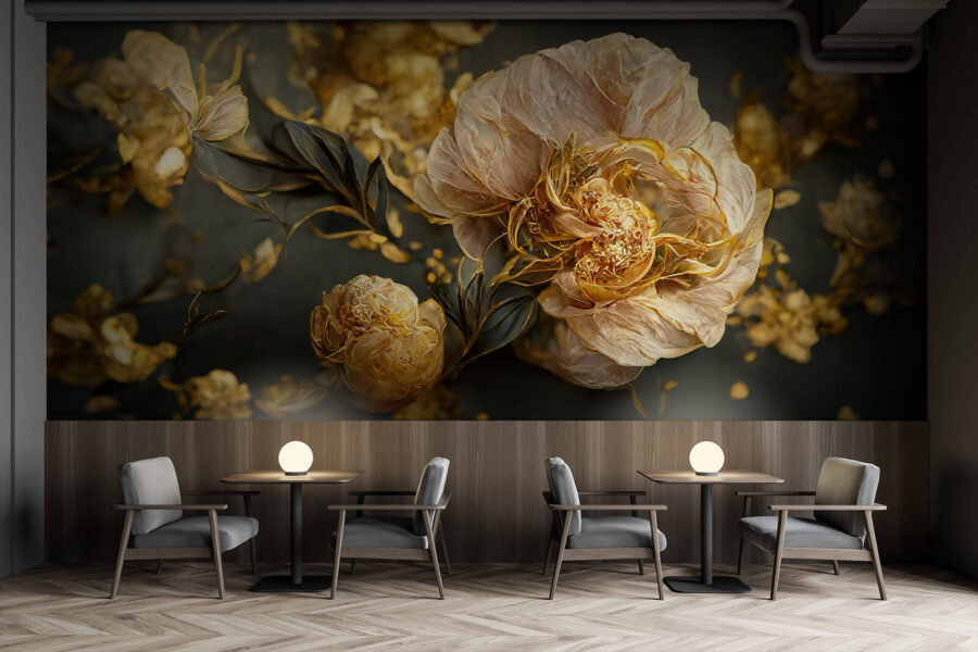 Delicate blossoms in warm hues.