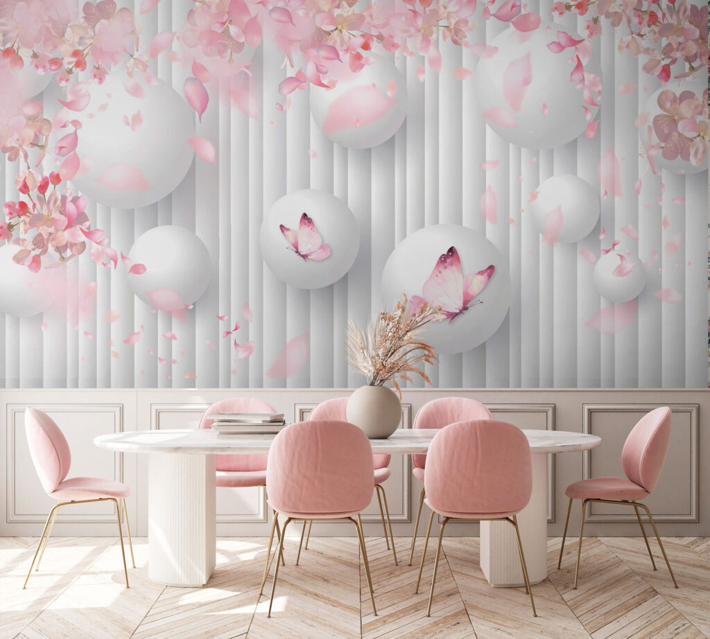 Group of white balls with pink butterflies on them u74222piq1 1024x922 - Group of white balls with pink butterflies on them - tegory