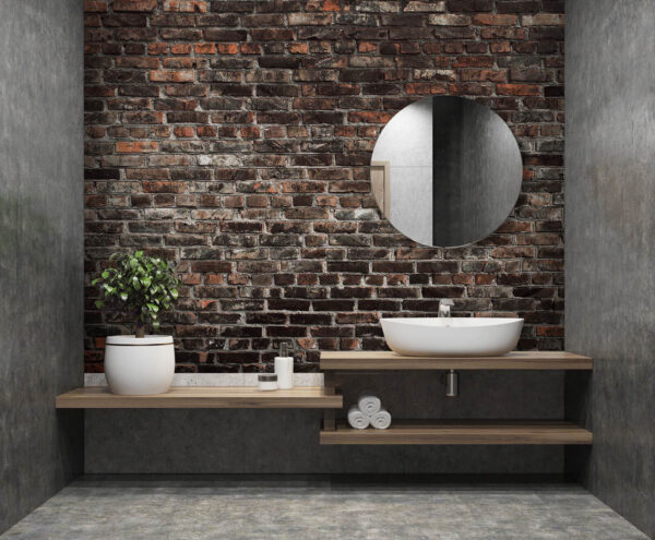 Brick wall with black and red bricks Brick wall with black and red bricks