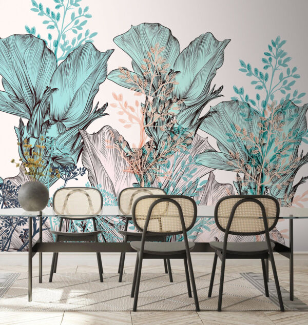 Delicate botanical dreamscape in hues. Delicate botanical dreamscape in hues.