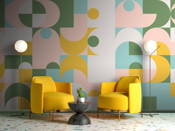 Wall murals Wall murals Colorful pattern with circles and dots (SKU: u74447)