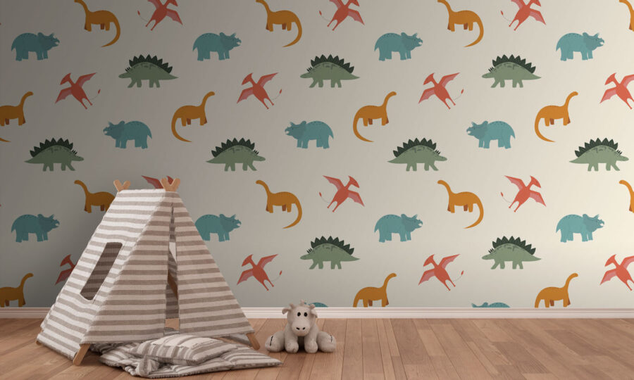 Pattern of cartoon dinosaurs Pattern of cartoon dinosaurs