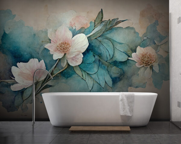 Painting of flowers and leaves Painting of flowers and leaves