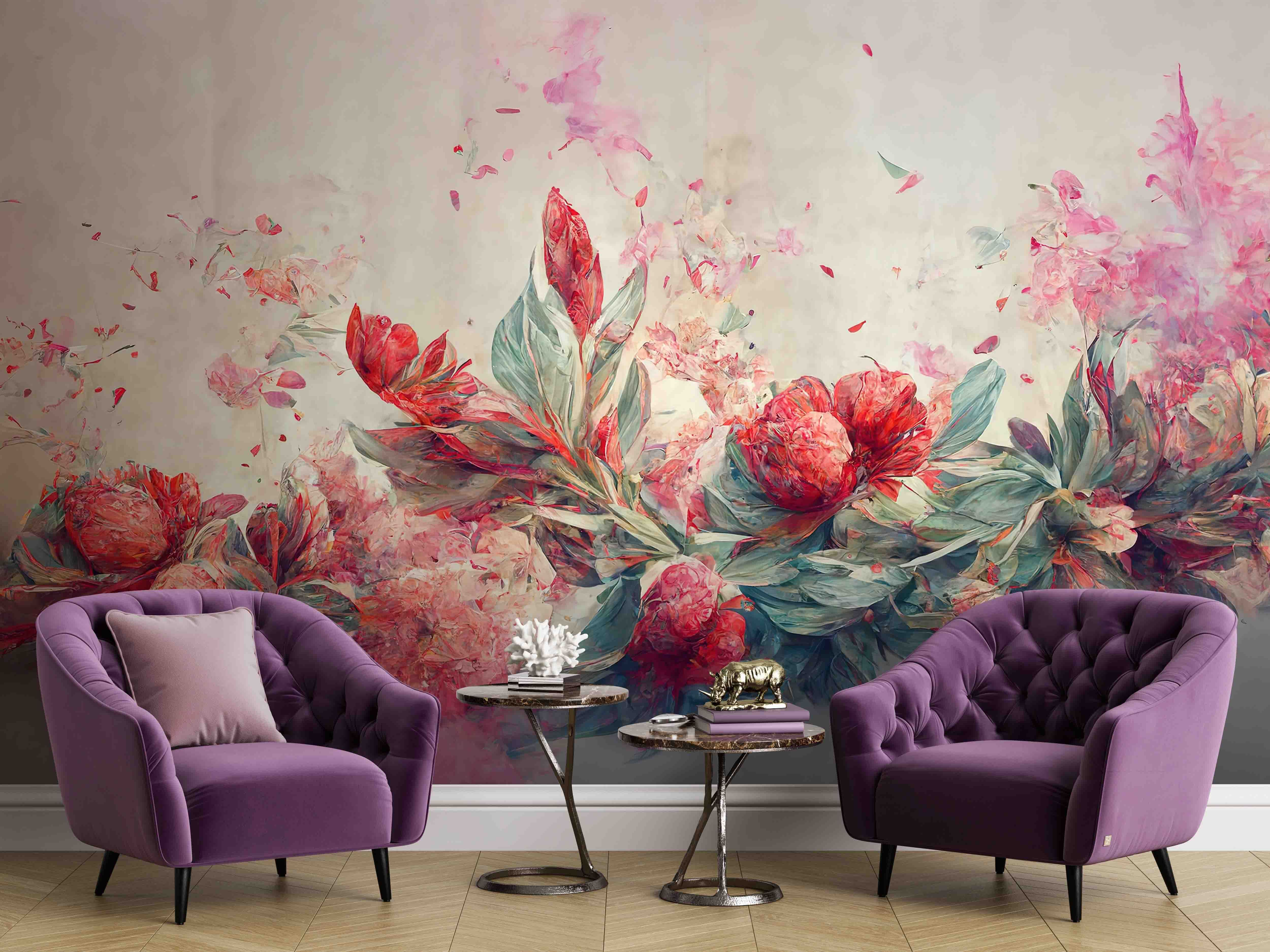 Painting of flowers and leaves u74680pig1m - Painting of flowers and leaves - tegory