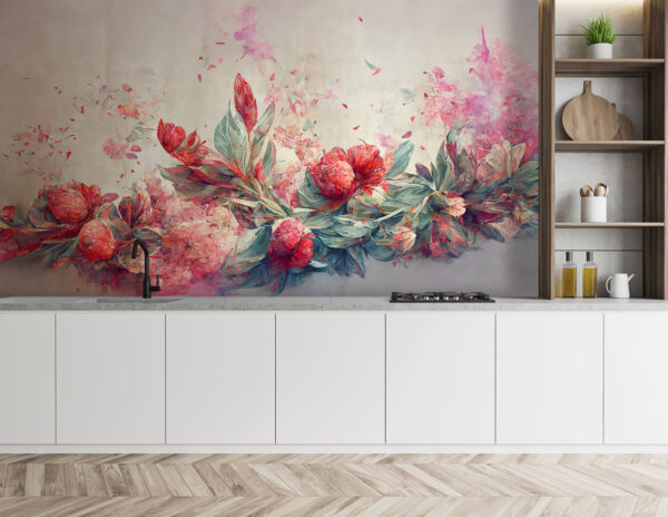 Painting of flowers and leaves Painting of flowers and leaves