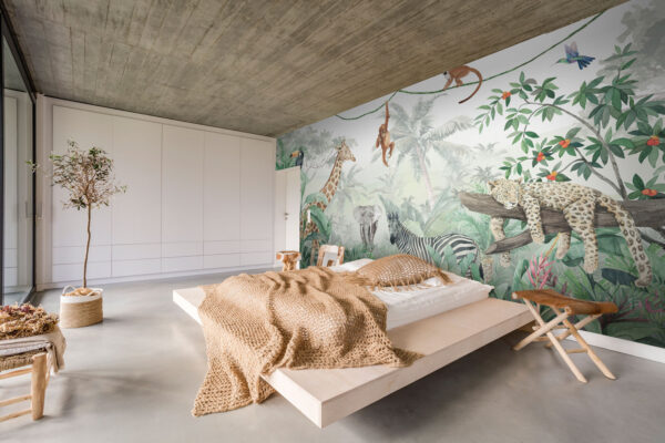 Wall mural of animals in the jungle Wall mural of animals in the jungle