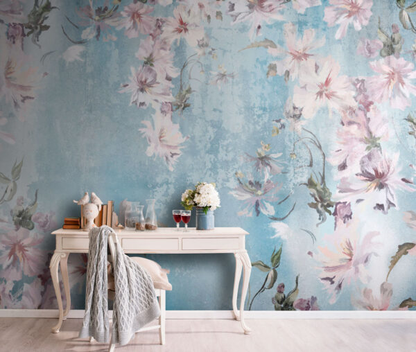 Wall murals Delicate blossoms on a soft backdrop (SKU: u74733) Wall murals Wall murals Delicate blossoms on a soft backdrop (SKU: u74733)