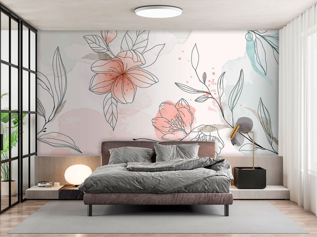 Drawing of flowers and leaves