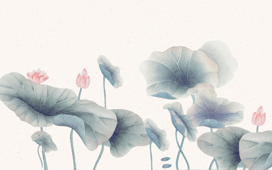 Delicate blooms on serene foliage