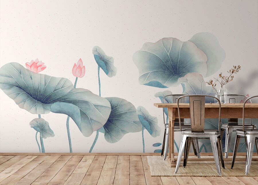 Delicate blooms on serene foliage