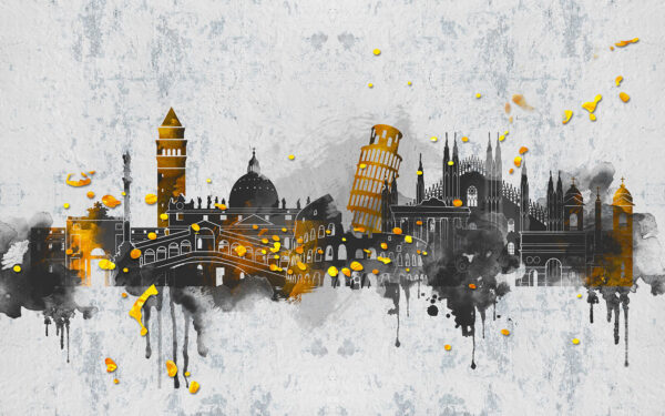 Painting of a city Painting of a city