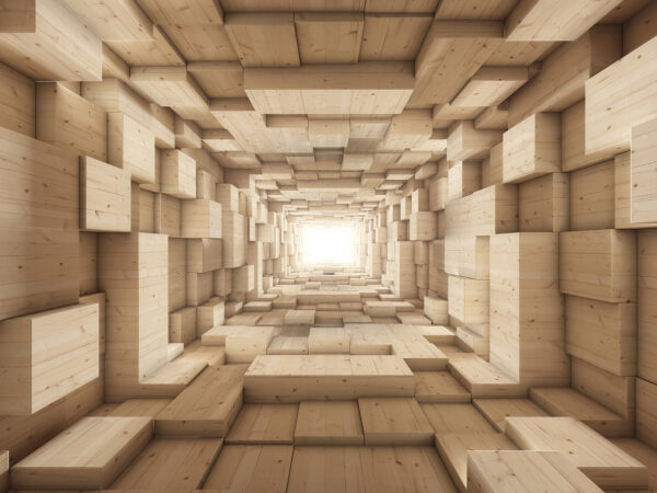 Tunnel of wood blocks Tunnel of wood blocks