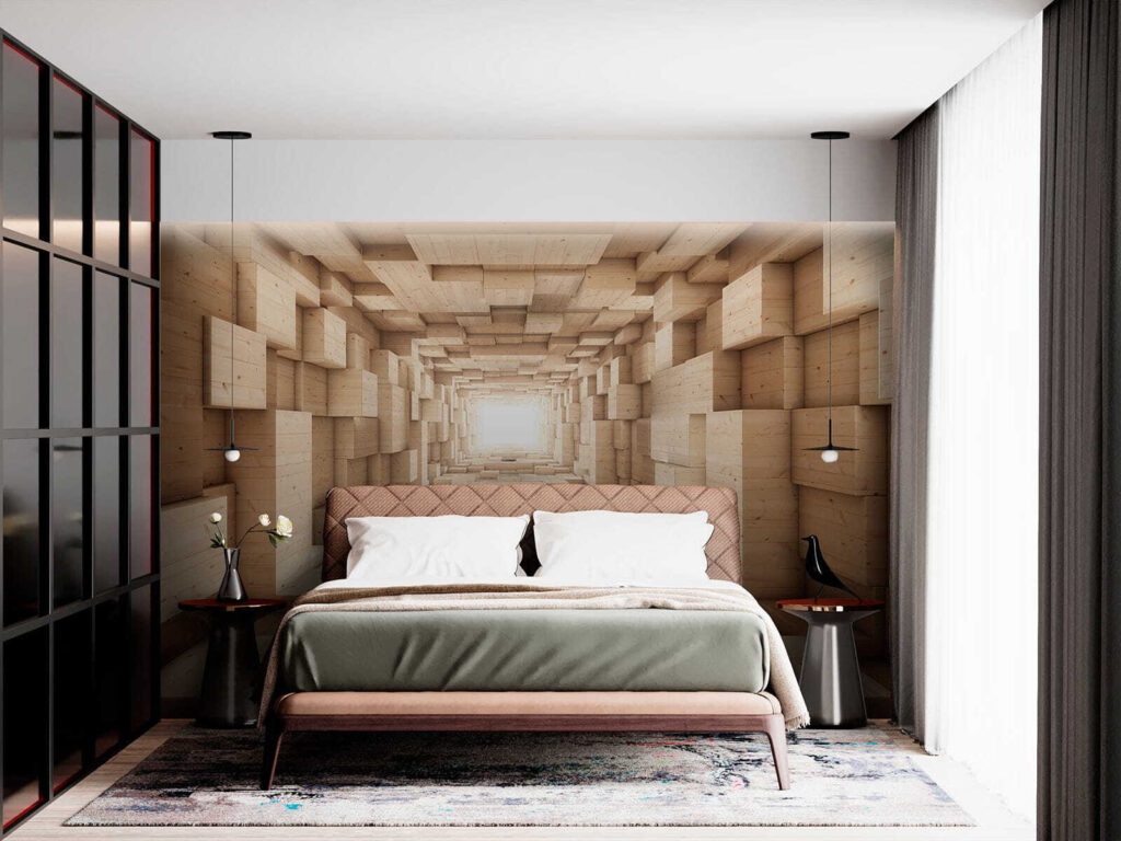 Tunnel of wood blocks Tunnel of wood blocks