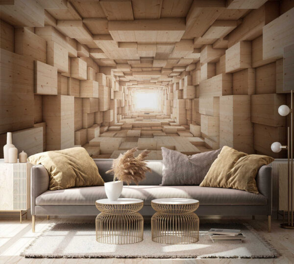 Tunnel of wood blocks Tunnel of wood blocks