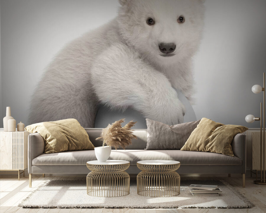 Wall murals Polar bear holding a ball - Image 3