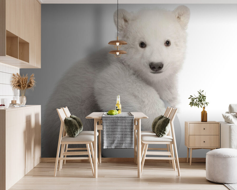 Wall murals Polar bear holding a ball