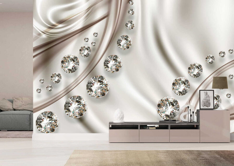 Group of diamonds on a white background