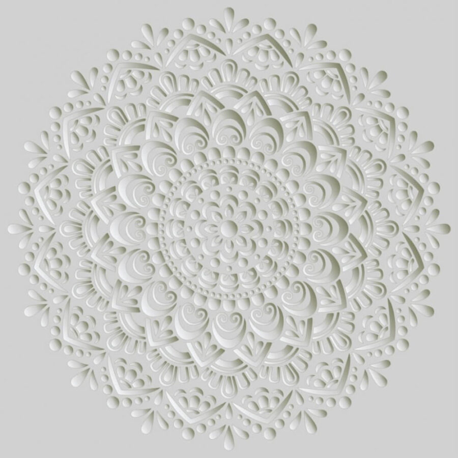White circular pattern on a gray background