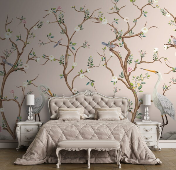 Wallpaper with birds and flowers Wallpaper with birds and flowers