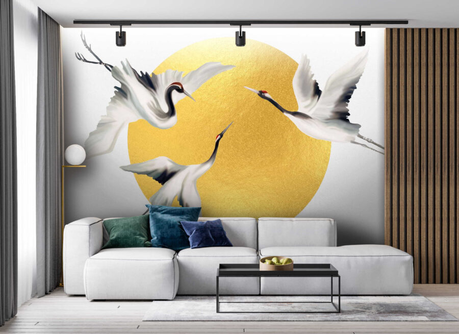 Group of birds flying in the air