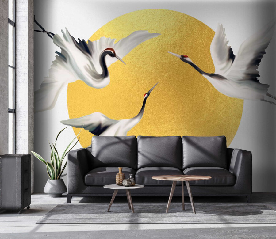 Group of birds flying in the air