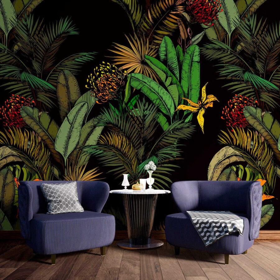 Wall murals Pattern of tropical plants - Image 3