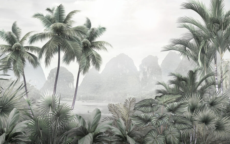 Wall murals Group of palm trees and mountains - Image 4