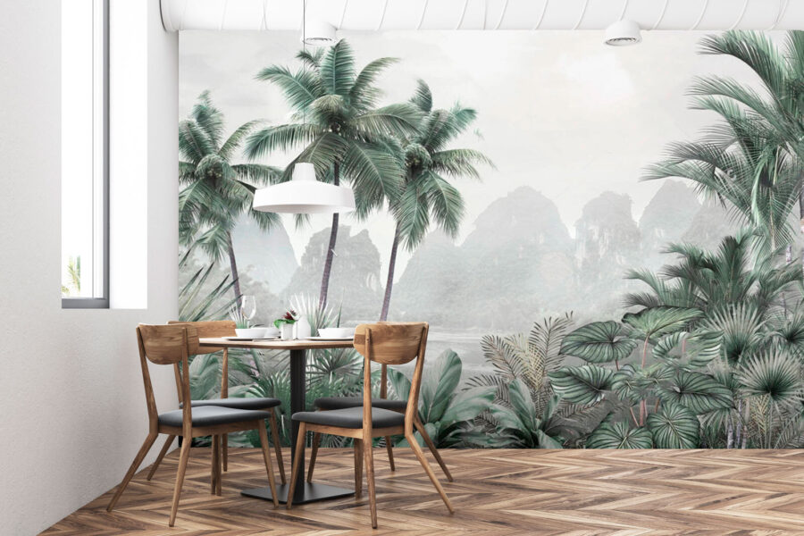 Wall murals Group of palm trees and mountains - Image 2