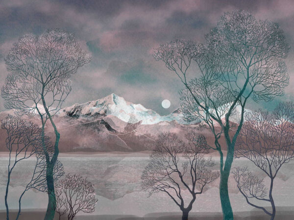 Landscape with trees and mountains Landscape with trees and mountains