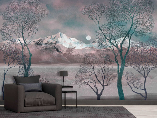 Landscape with trees and mountains Landscape with trees and mountains