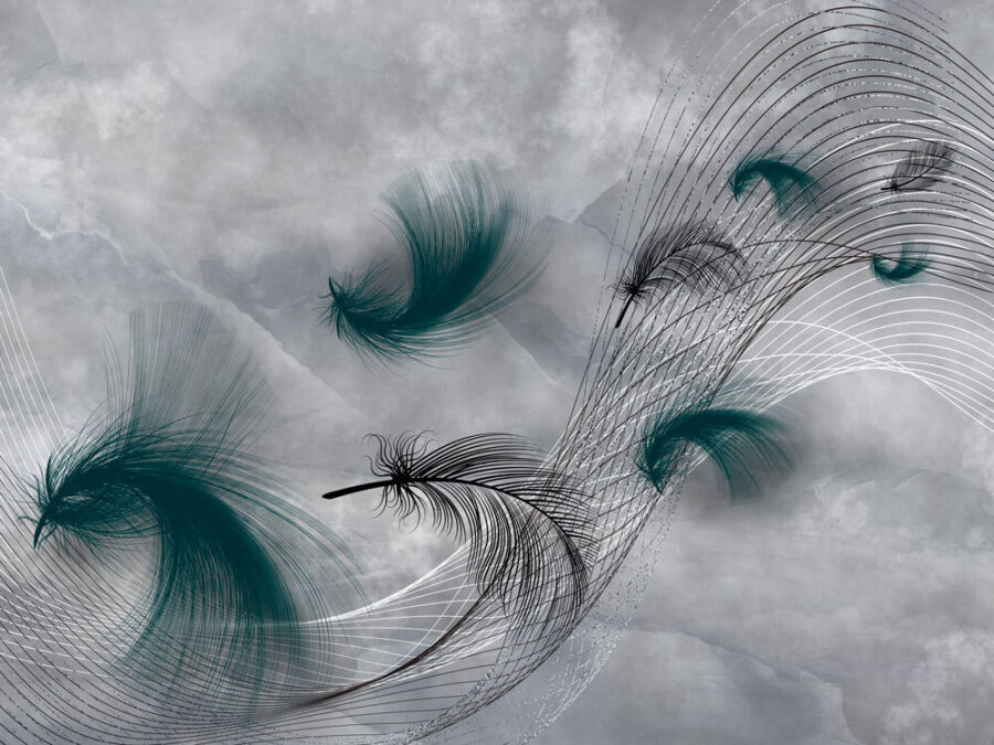 Elegant swirls of flowing feathers.