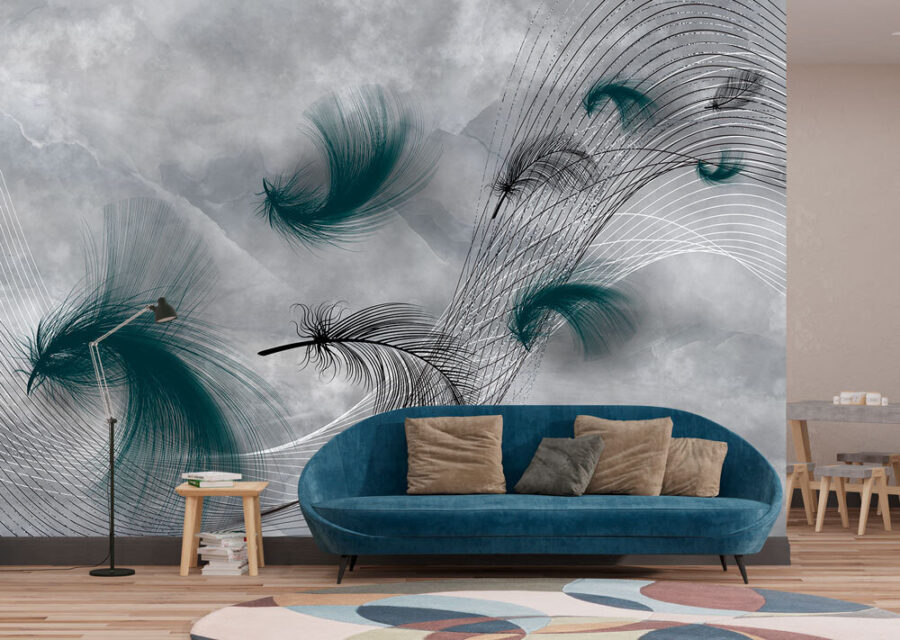 Elegant swirls of flowing feathers.