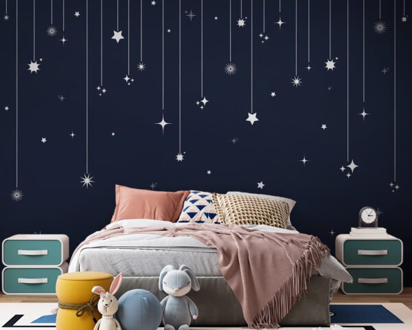 Wall mural Wall mural Stars and snowflakes from lines (SKU: u98767v1)
