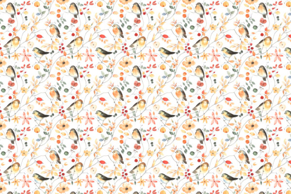 A pattern of birds and flowers A pattern of birds and flowers