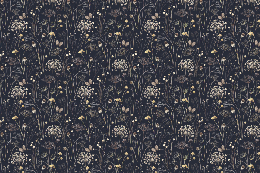 Pattern of flowers on a black background Pattern of flowers on a black background