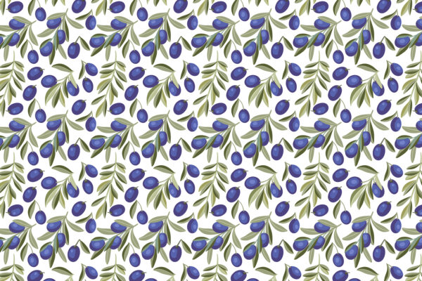 Pattern of blue berries and leaves Pattern of blue berries and leaves