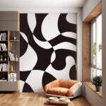 Wall murals A black and white pattern