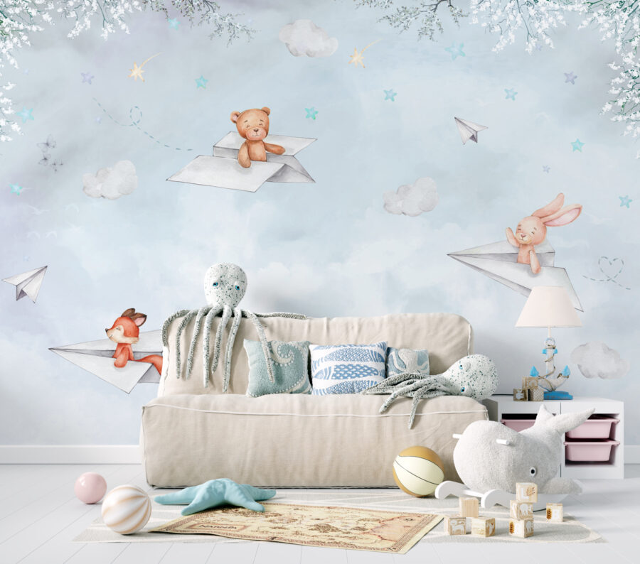A paper planes and teddy bears A paper planes and teddy bears