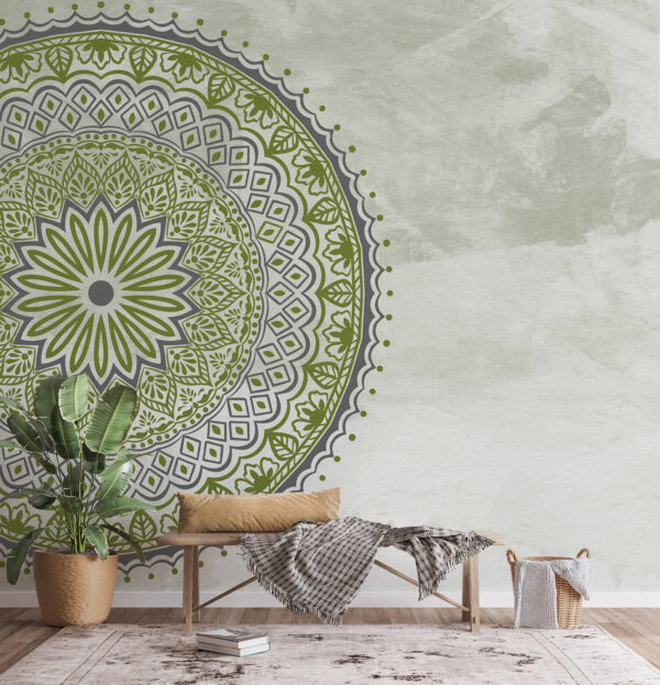 Wall mural Wall mural A circular pattern on a white surface (SKU: u98495)