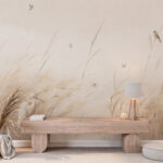 Wall murals A bird in a field of grass