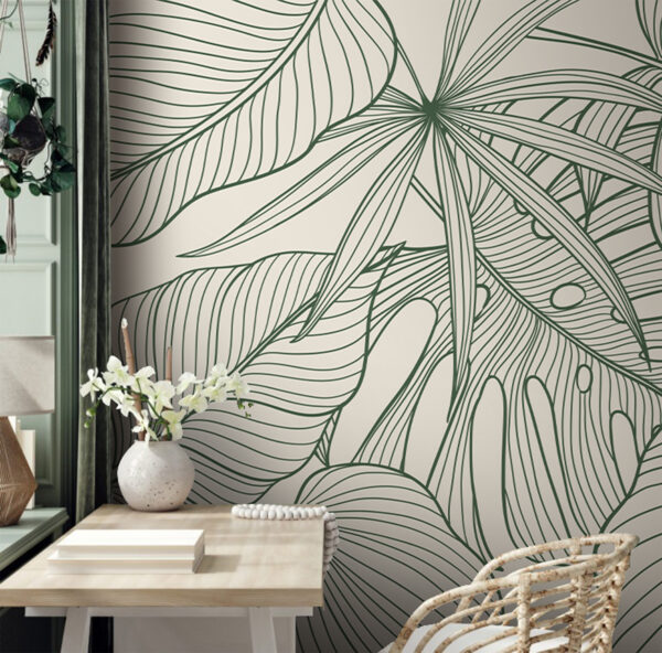 Elegant green foliage pattern design. Elegant green foliage pattern design.