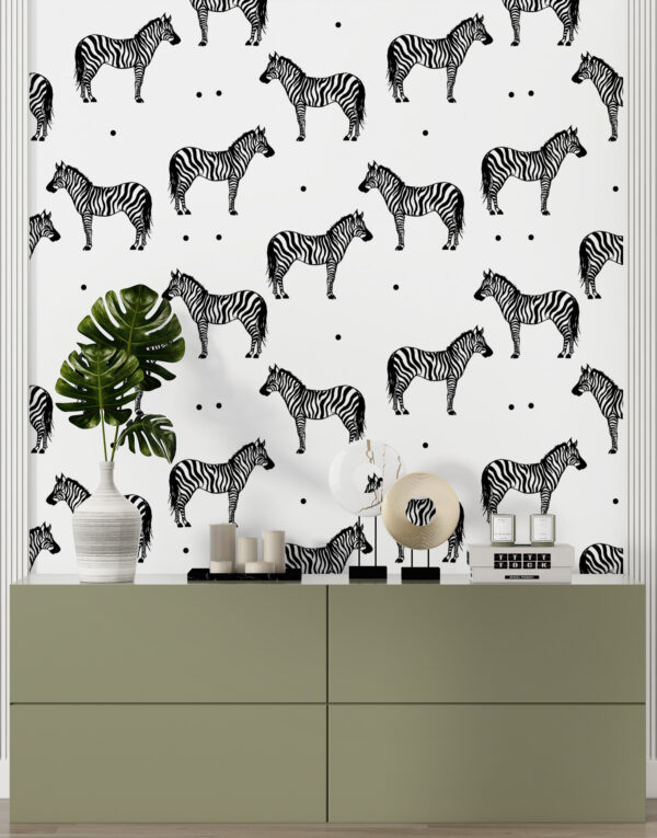 A pattern of zebras on a white background A pattern of zebras on a white background