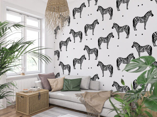 A pattern of zebras on a white background A pattern of zebras on a white background