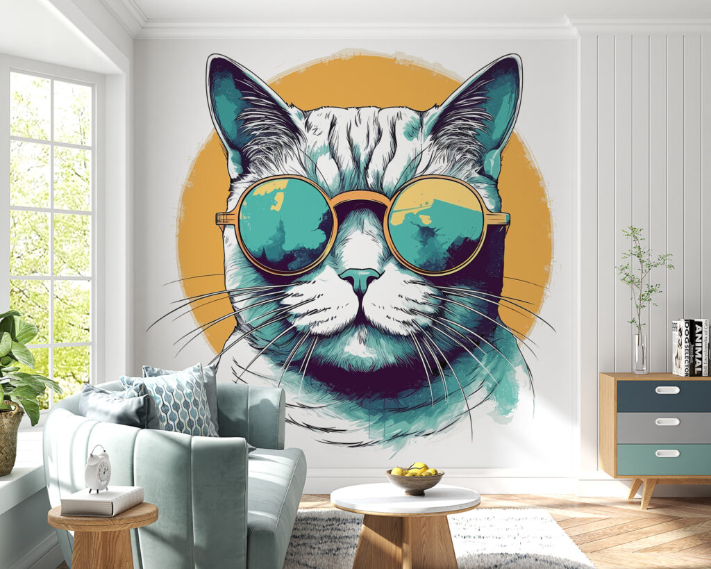 A cat wearing sunglasses A cat wearing sunglasses