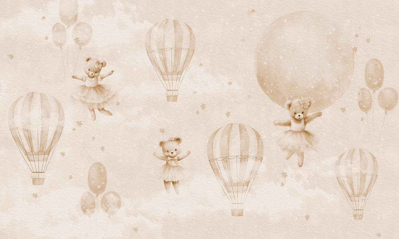 A group of teddy bears and hot air balloons u97954v1p - A group of teddy bears and hot air balloons