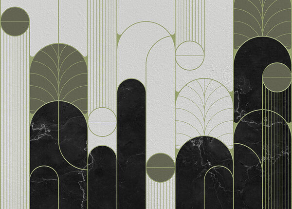 A black and white art deco design