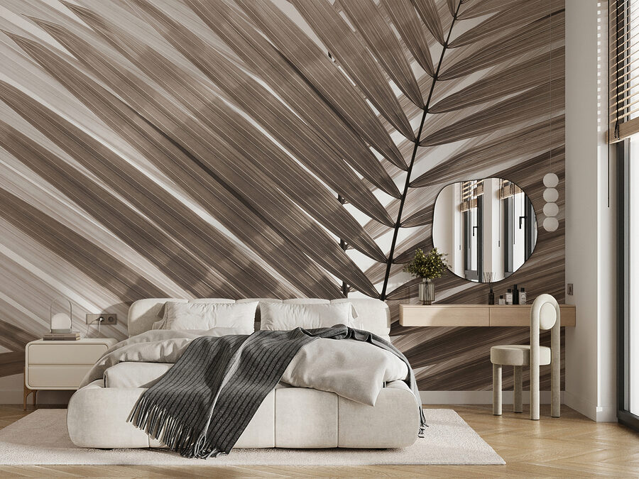 Elegant palm leaves in soft tones.