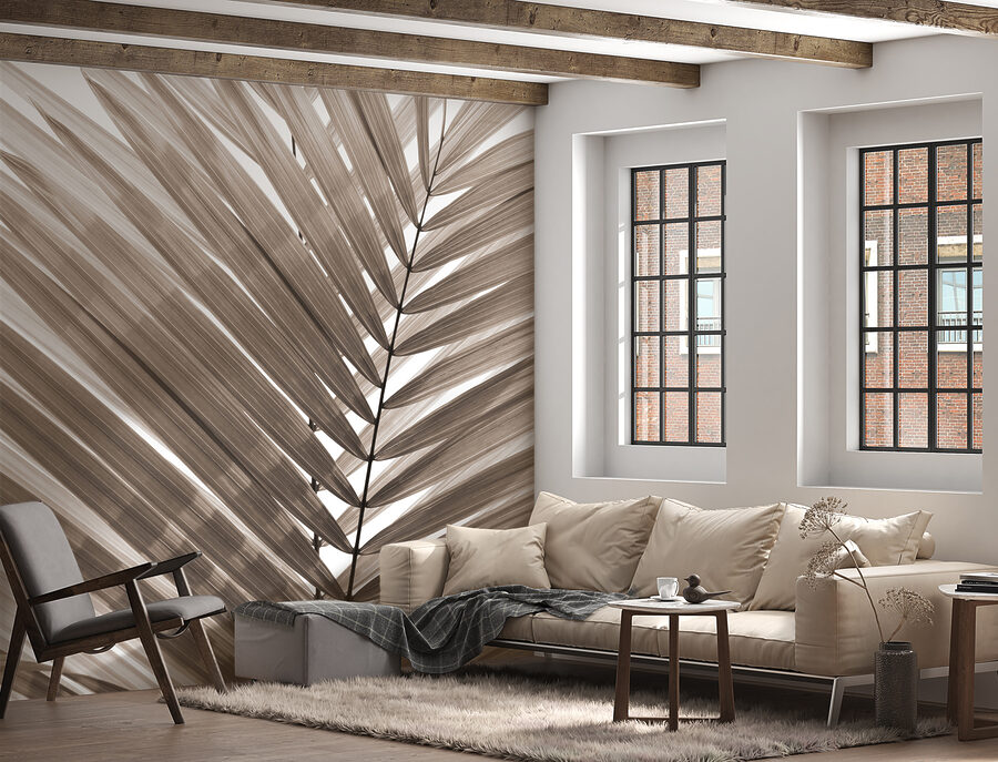 Elegant palm leaves in soft tones.