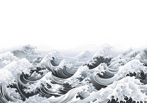 Waves in the ocean with waves