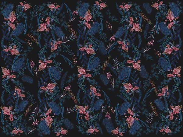 A pattern of flowers and leaves A pattern of flowers and leaves